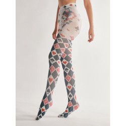 Halloween tights - playing cards print - greyLingerie