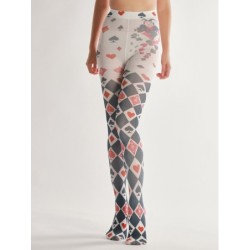 Halloween tights - playing cards print - greyLingerie