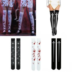 Halloween knee socks - over knee - blood - spider web - cross - bonesHalloween & Party