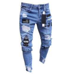 Stretchy ripped - biker Jeans - Slim Fit DenimPants