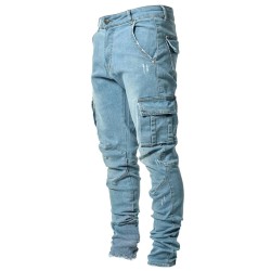 Stretchy jeans - biker style - side pockets - Slim FitPants