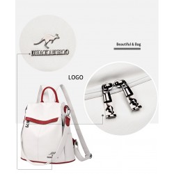 Multifunctional leather backpack - shoulder bag - anti-theft zippers - large capacity - kangaroo logoBackpacks