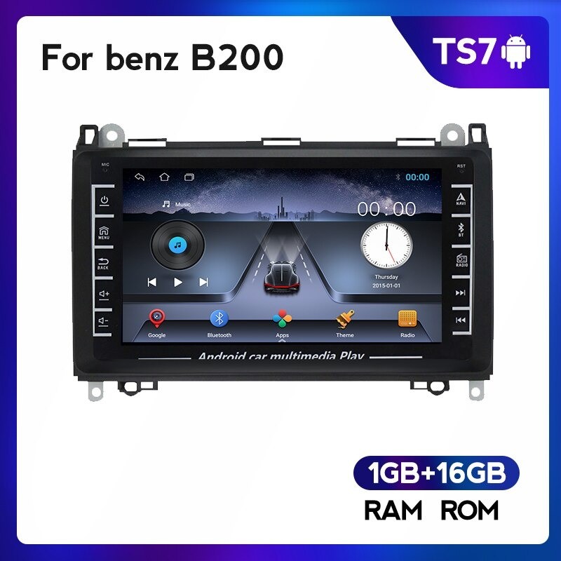 8 inch DIN2 car radio - Bluetooth - Android - Mirror Link - 1GB RAM / 16 GB ROM - camera - DVR - for Mercedes Benz B200Din 2