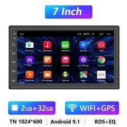 Android 9 car radio - 2GB-32GB - Bluetooth - camera - Wifi - GPS - MirrorLinkDin 2