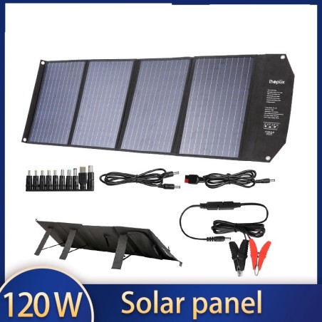 120W Solar panel - foldable fast charger - for phone / camera / laptopChargers