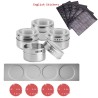 Magnetic spice jars - with labels - with wall mounted rack - stainless steelStorage