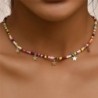 Colorful bead short necklace - with starsNecklaces