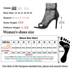 Sexy high heel sandals - glitter air mesh - with zipper - ankle lengthSandals