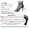 Sexy high heel sandals - glitter air mesh - with zipper - ankle lengthSandals