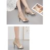 Sexy high heel sandals - glitter air mesh - with zipper - ankle lengthSandals