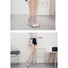 Sexy high heel sandals - glitter air mesh - with zipper - ankle lengthSandals