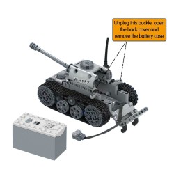 Military electric tank - building blocks - touch power switch - educational toy - 378 piecesConstruction