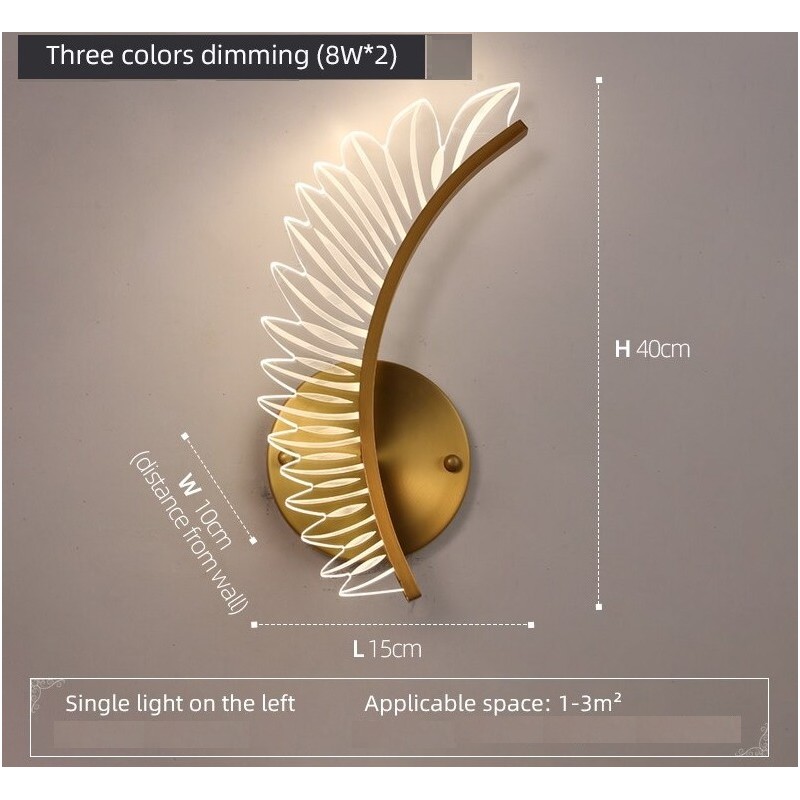 Modern LED wall lamp - golden wings design - indoorWall lights