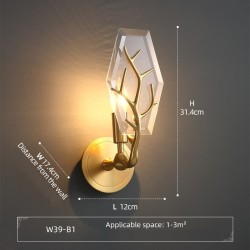 Golden crystal wall lamp - LED - Nordic styleWall lights