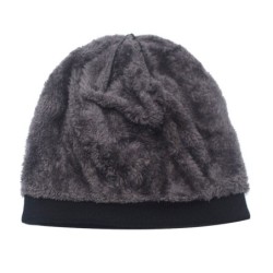 Warm knitted hat - with thick fur inside - unisexHats & Caps
