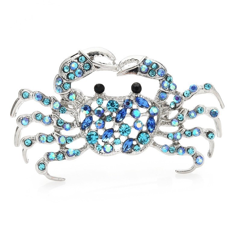 Rhinestone crab - broochBrooches