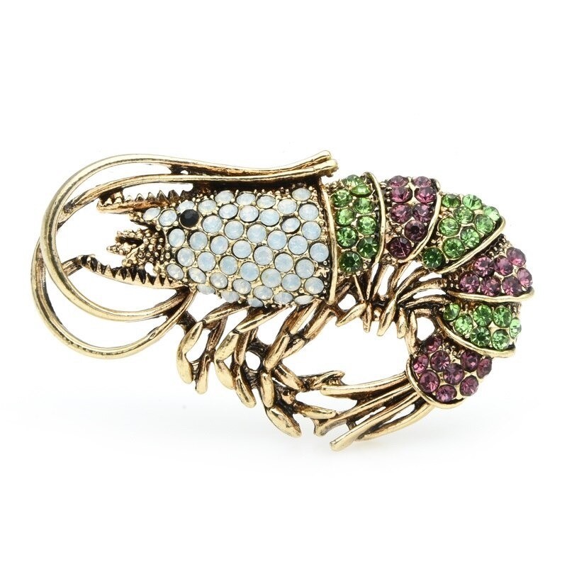 Crystal shrimp - broochBrooches