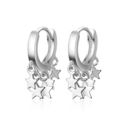 Silver / gold plated round earrings - with starsEarrings