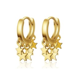 Silver / gold plated round earrings - with starsEarrings