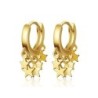 Silver / gold plated round earrings - with starsEarrings