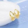 Silver / gold plated round earrings - with starsEarrings