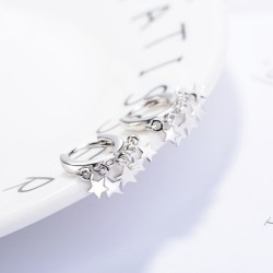 Silver / gold plated round earrings - with starsEarrings