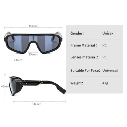 One-piece shield visor - oversized frame - sunglasses - sports google - windproof - UV400Sunglasses