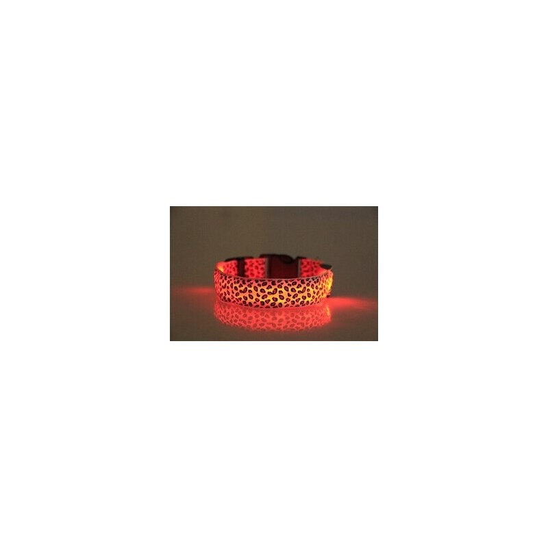 LED dog collar - safety night walk - colorful leopard printCollars & Leads