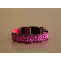 LED dog collar - safety night walk - colorful leopard printCollars & Leads