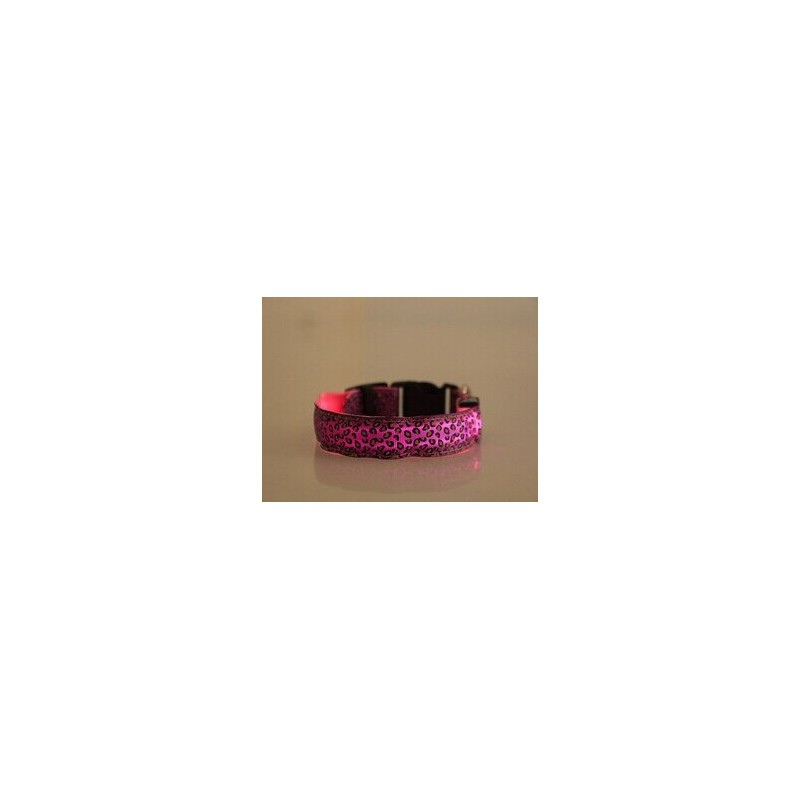 LED dog collar - safety night walk - colorful leopard printCollars & Leads