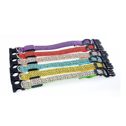 LED dog collar - safety night walk - colorful leopard printCollars & Leads