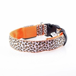 LED dog collar - safety night walk - colorful leopard printCollars & Leads