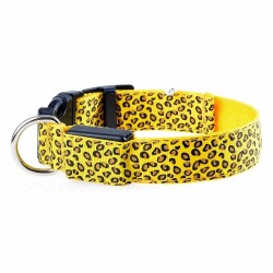 LED dog collar - safety night walk - colorful leopard printCollars & Leads
