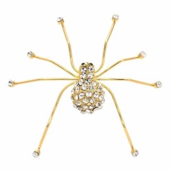 Gold crystal spider - broochBrooches