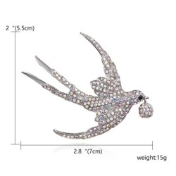 Colorful rhinestone bird - vintage broochBrooches