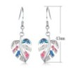 Silver dangle leaves earrings - colorful crystal opalEarrings