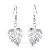 Silver dangle leaves earrings - colorful crystal opalEarrings