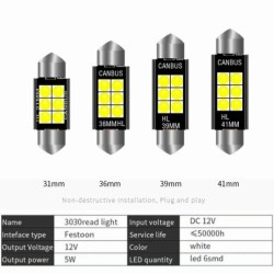 3030 FESTOON - C5W - CANBUS - LED bulb - 31mm - 36mm - 39mm - 41mm - waterproofLED
