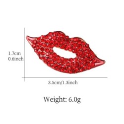 Red crystal lips - broochBrooches
