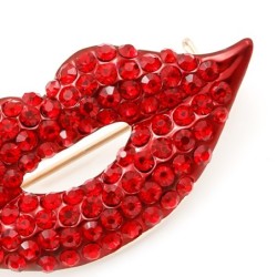 Red crystal lips - broochBrooches