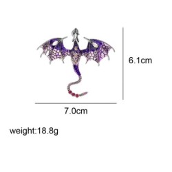 Crystal enamel dragon broochBrooches