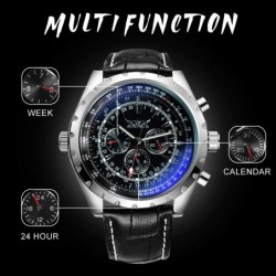 JARAGAR - automatic mechanical watch - 3 sub-dial - leather strapWatches