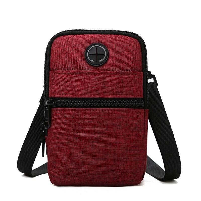 Small canvas shoulder bag - zippers - headphone holeBags