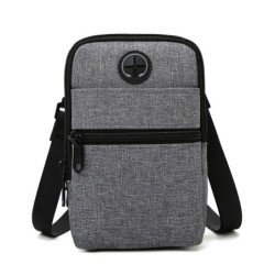 Small canvas shoulder bag - zippers - headphone holeBags