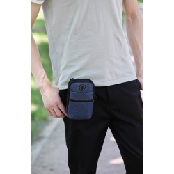 Small canvas shoulder bag - zippers - headphone holeBags
