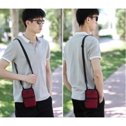 Small canvas shoulder bag - zippers - headphone holeBags