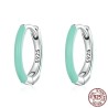 Small hoop earrings - double green color - 925 sterling silverEarrings