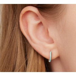 Small hoop earrings - double green color - 925 sterling silverEarrings