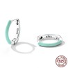 Small hoop earrings - double green color - 925 sterling silverEarrings