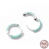 Small hoop earrings - double green color - 925 sterling silverEarrings